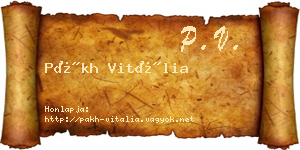 Pákh Vitália névjegykártya